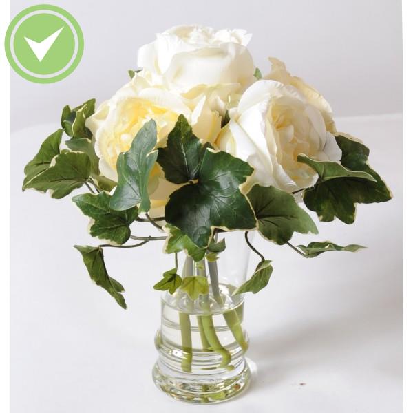 Bouquet Rose Blanche Bouquet artificiel