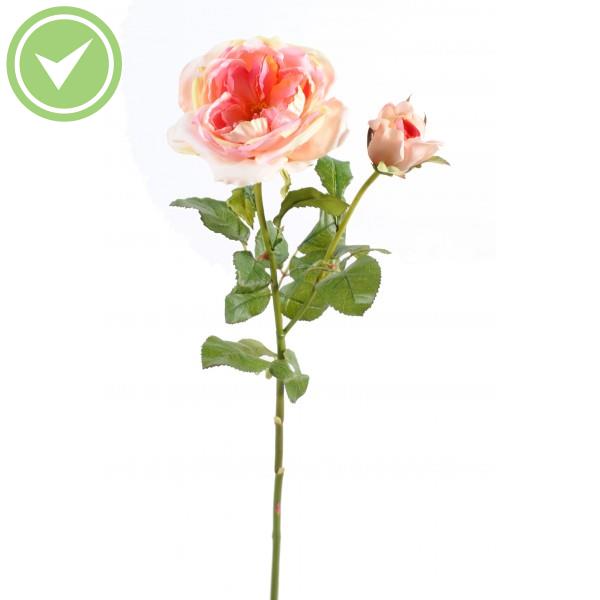 Rose Damask 1Fl 1Bt Fleur artificielle