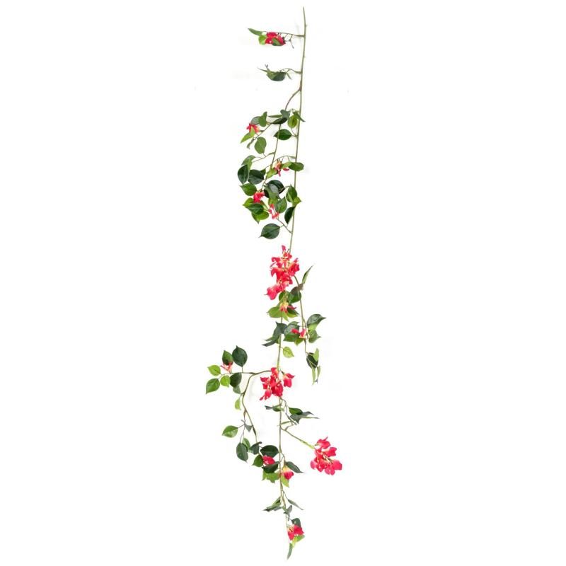 Guirlande artificielle de bougainvillée à fleurs fuchsia