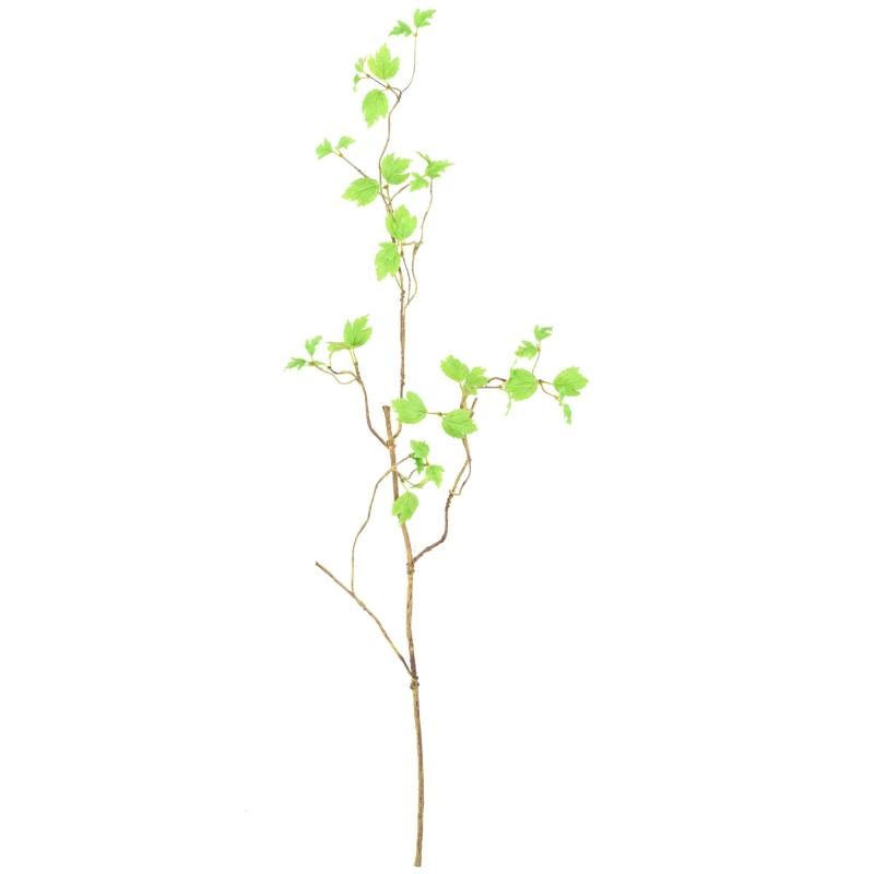 Branche Printemps artificielle verte avec feuillage en tergal