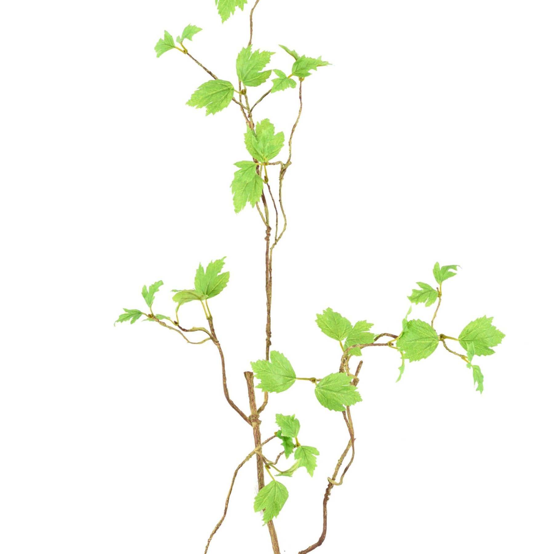 Vue complémentaire : branche Printemps artificielle verte avec feuillage en tergal