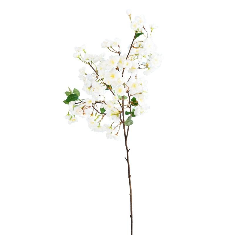 Branche de cerisier artificielle à fleurs blanches en tergal