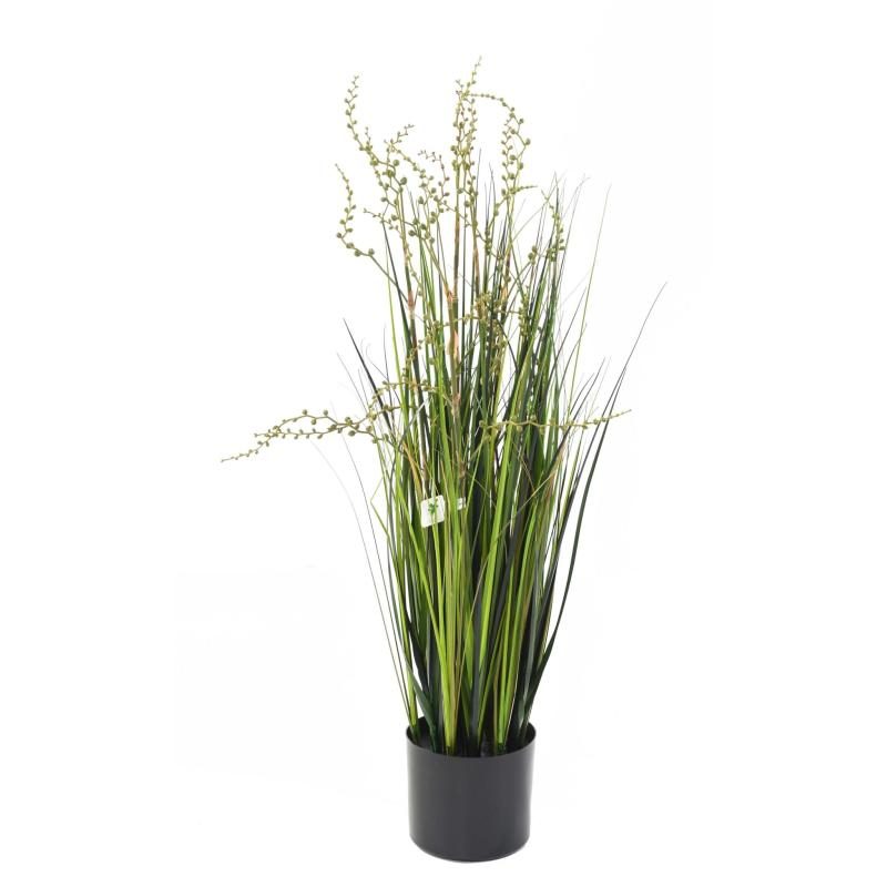 Graminée Berry Onion Grass artificielle verte avec pot en PVC