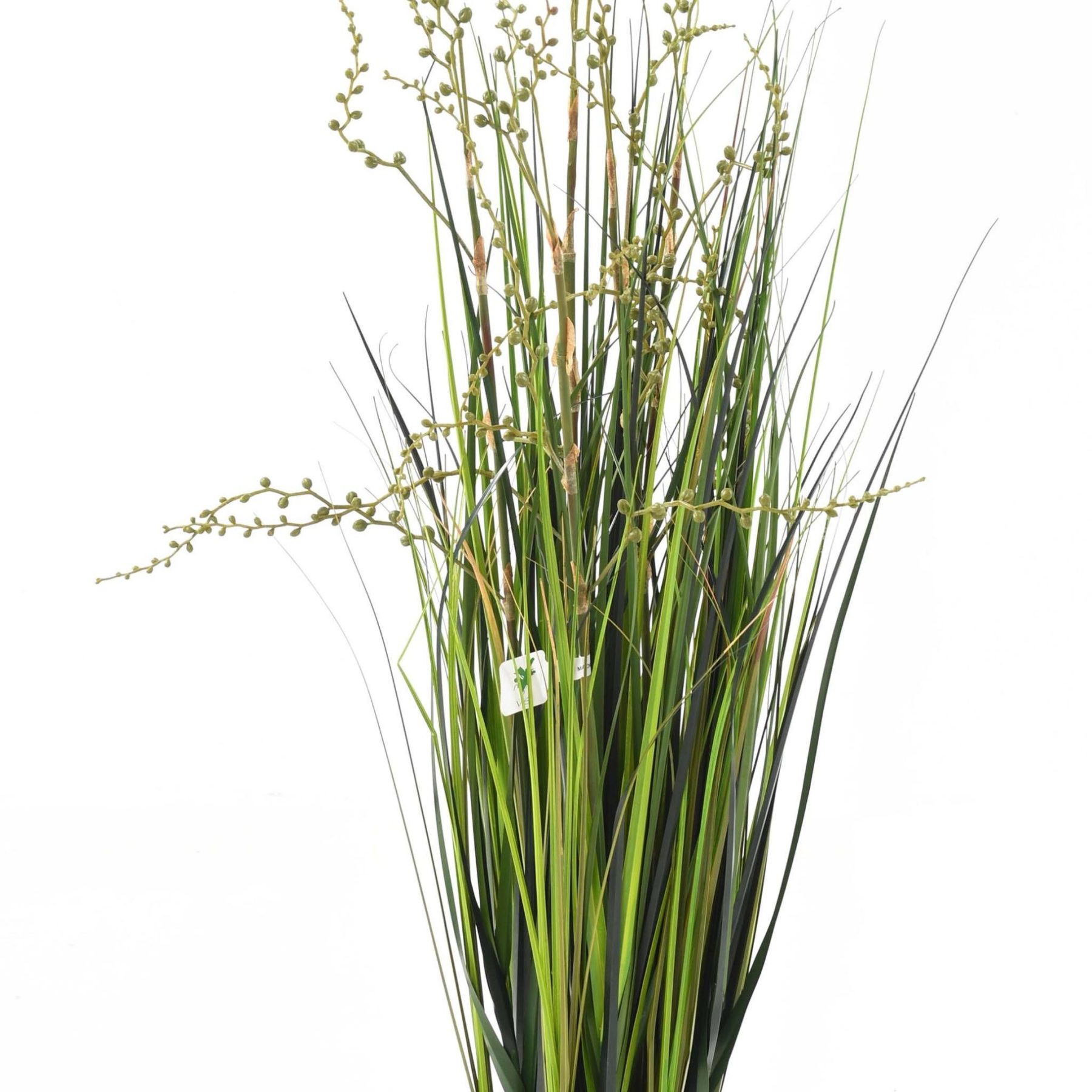 Vue complémentaire : graminée Berry Onion Grass artificielle verte avec pot en PVC