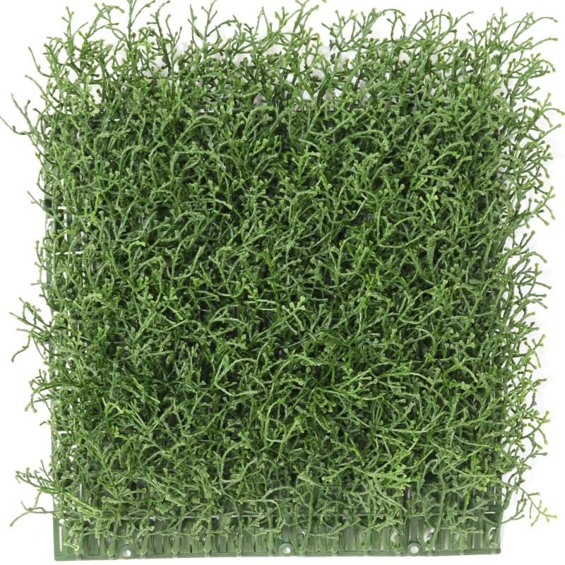 Plaque de calocéphalus artificiel vert avec base quadrillée en plastique